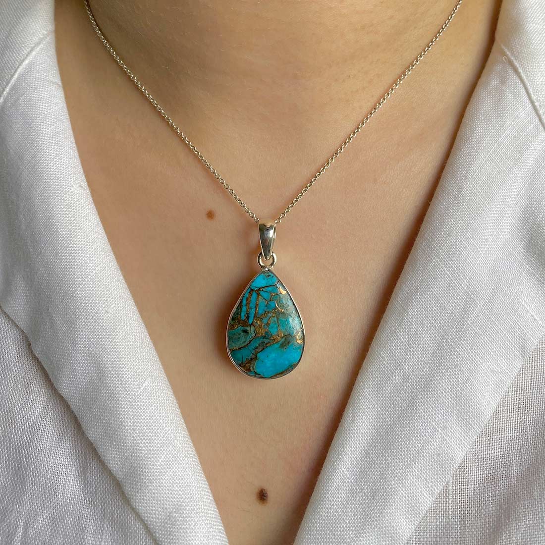Turquoise (Copper) Pendant-(TRC-P-13.)
